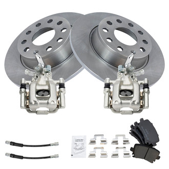 TRQ® - Rear Disc Brake Kit with Semi-Metallic Pads, Calipers and Hoses