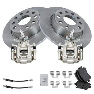 TRQ® - Rear Disc Brake Kit with Ceramic Pads, Calipers and Hoses