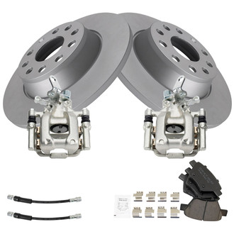 TRQ® - Rear Disc Brake Kit with Ceramic Pads, Calipers and Hoses