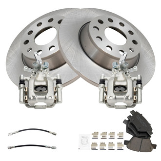 TRQ® - Rear Disc Brake Kit with Ceramic Pads, Calipers and Hoses
