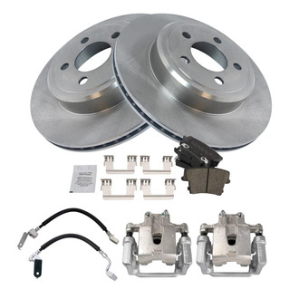 TRQ® - Rear Disc Brake Kit with Ceramic Pads, Calipers and Hoses