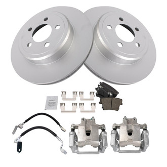 TRQ® - Rear Disc Brake Kit with Ceramic Pads, Calipers and Hoses