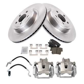 TRQ® - Rear Disc Brake Kit with Ceramic Pads, Calipers and Hoses