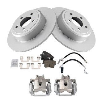 TRQ® - Rear Disc Brake Kit with Ceramic Pads, Calipers and Hoses