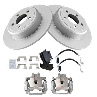 TRQ® - Disc Brake Kit with Semi-Metallic Pads, Calipers and Hoses