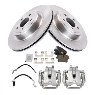 TRQ® - Rear Disc Brake Kit with Ceramic Pads, Calipers and Hoses