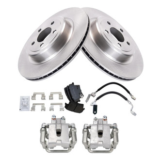 TRQ® - Rear Disc Brake Kit with Semi-Metallic Pads, Calipers and Hoses