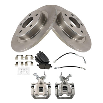 TRQ® - Rear Disc Brake Kit with Ceramic Pads, Calipers and Hoses