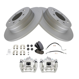 TRQ® - Rear Disc Brake Kit with Ceramic Pads, Calipers and Hoses