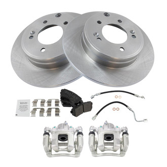 TRQ® - Rear Disc Brake Kit with Semi-Metallic Pads, Calipers and Hoses