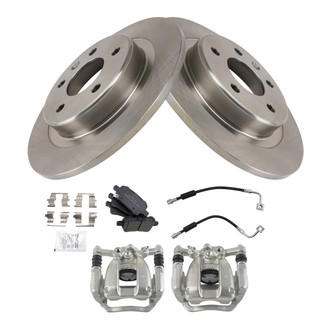 TRQ® - Rear Disc Brake Kit with Ceramic Pads, Calipers and Hoses