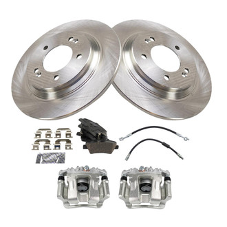 TRQ® - Rear Disc Brake Kit with Ceramic Pads, Calipers and Hoses