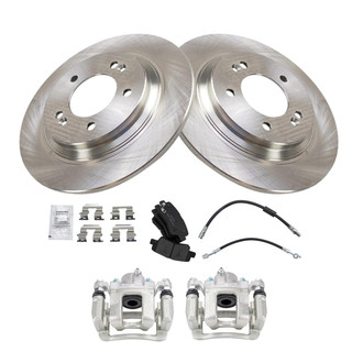 TRQ® - Rear Disc Brake Kit with Ceramic Pads, Calipers and Hoses