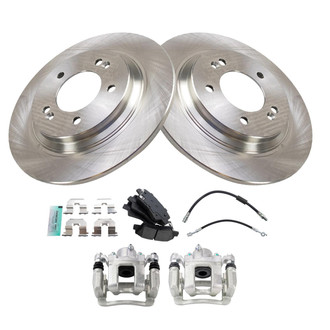TRQ® - Rear Disc Brake Kit with Semi-Metallic Pads, Calipers and Hoses