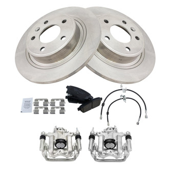 TRQ® - Rear Disc Brake Kit with Ceramic Pads, Calipers and Hoses