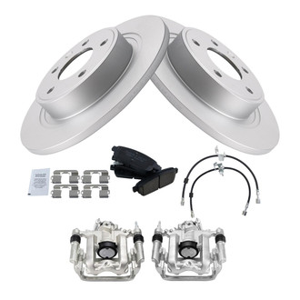 TRQ® - Rear Disc Brake Kit with Ceramic Pads, Calipers and Hoses