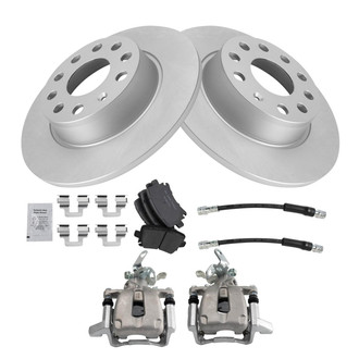 TRQ® - Rear Disc Brake Kit with Ceramic Pads, Calipers and Hoses