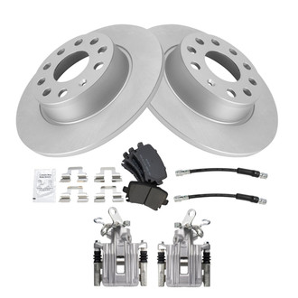 TRQ® - Disc Brake Kit with Semi-Metallic Pads, Calipers and Hoses