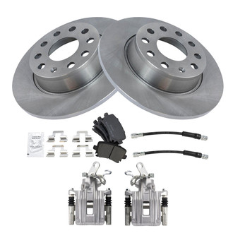 TRQ® - Disc Brake Kit with Semi-Metallic Pads, Calipers and Hoses