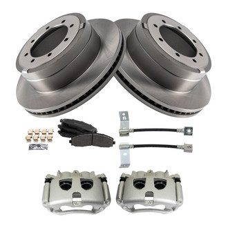 TRQ® - Disc Brake Kit with Semi-Metallic Pads, Calipers and Hoses