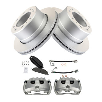 TRQ® - Rear Disc Brake Kit with Ceramic Pads, Calipers and Hoses