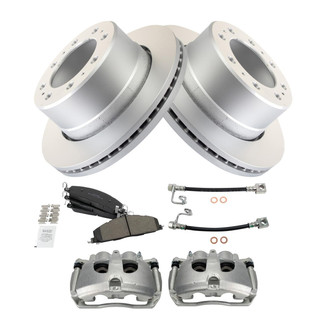 TRQ® - Rear Disc Brake Kit with Semi-Metallic Pads, Calipers and Hoses