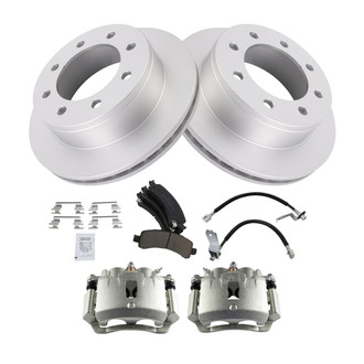 TRQ® - Rear Disc Brake Kit with Ceramic Pads, Calipers and Hoses