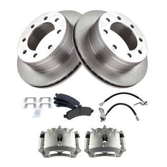 TRQ® - Rear Disc Brake Kit with Semi-Metallic Pads, Calipers and Hoses