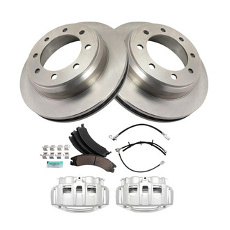 TRQ® - Rear Disc Brake Kit with Ceramic Pads, Calipers and Hoses