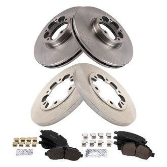 TRQ® - Front and Rear Disc Brake Kit with Ceramic Pads