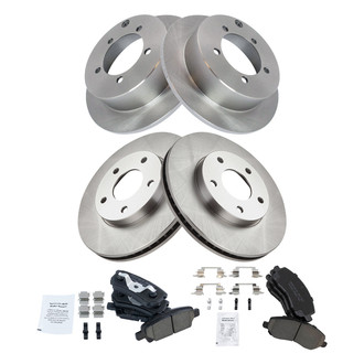 TRQ® - Front and Rear Disc Brake Kit with Ceramic Pads