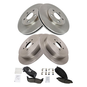 TRQ® - Front and Rear Disc Brake Kit with Ceramic Pads