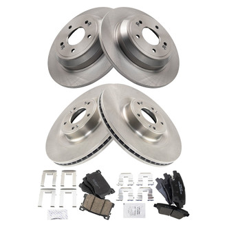 TRQ® - Front and Rear Disc Brake Kit with Ceramic Pads