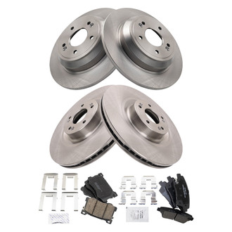 TRQ® - Front and Rear Disc Brake Kit with Ceramic Pads