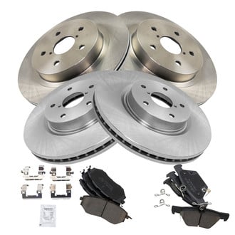 TRQ® - Front and Rear Disc Brake Kit with Ceramic Pads