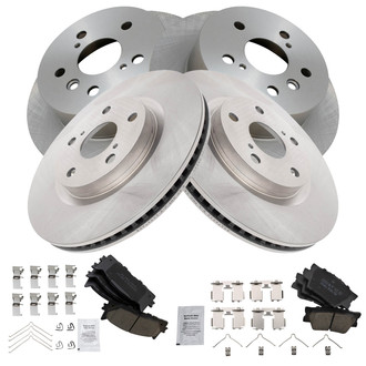 TRQ® - Front and Rear Disc Brake Kit with Ceramic Pads