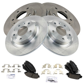 TRQ® - Front and Rear Disc Brake Kit with Ceramic Pads