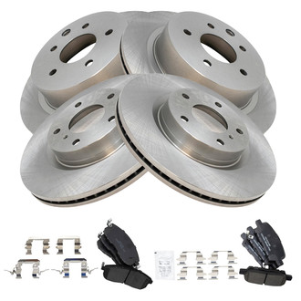 TRQ® - Front and Rear Disc Brake Kit with Ceramic Pads