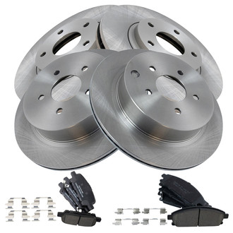TRQ® - Front and Rear Disc Brake Kit with Ceramic Pads
