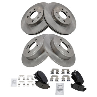 TRQ® - Front and Rear Disc Brake Kit with Ceramic Pads