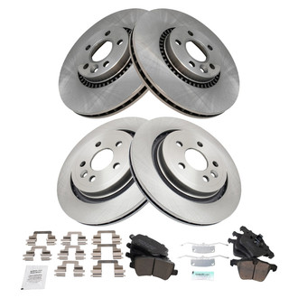 TRQ® - Front and Rear Disc Brake Kit with Ceramic Pads