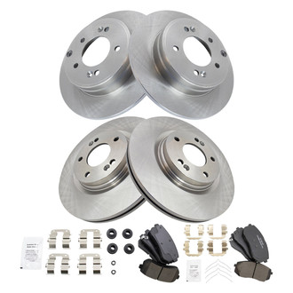 TRQ® - Front and Rear Disc Brake Kit with Ceramic Pads
