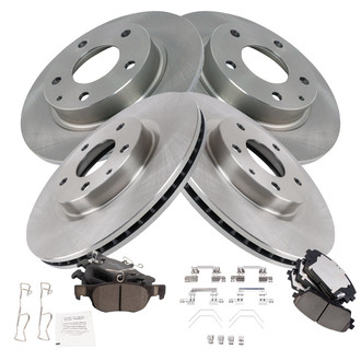 TRQ® - Front and Rear Disc Brake Kit with Ceramic Pads