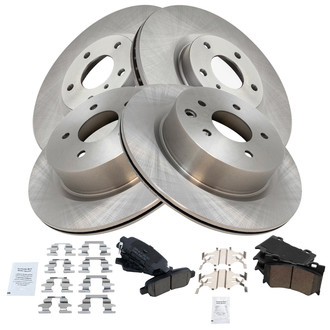 TRQ® - Front and Rear Disc Brake Kit with Ceramic Pads