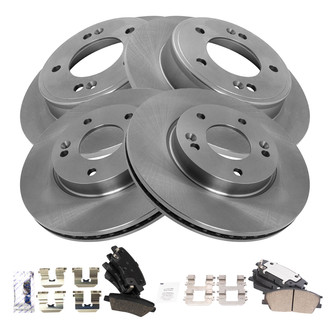 TRQ® - Front and Rear Disc Brake Kit with Ceramic Pads