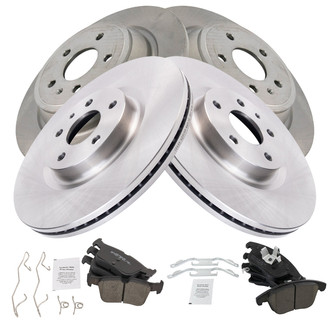 TRQ® - Front and Rear Disc Brake Kit with Ceramic Pads