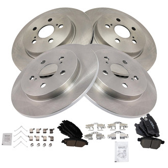 TRQ® - Front and Rear Disc Brake Kit with Ceramic Pads