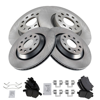TRQ® - Front and Rear Disc Brake Kit with Ceramic Pads