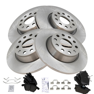 TRQ® - Front and Rear Disc Brake Kit with Ceramic Pads