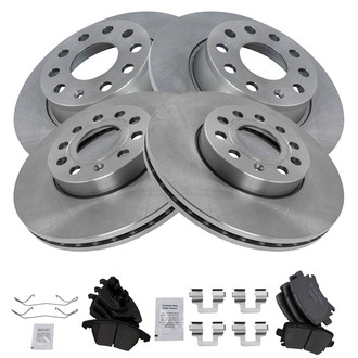 TRQ® - Front and Rear Disc Brake Kit with Ceramic Pads